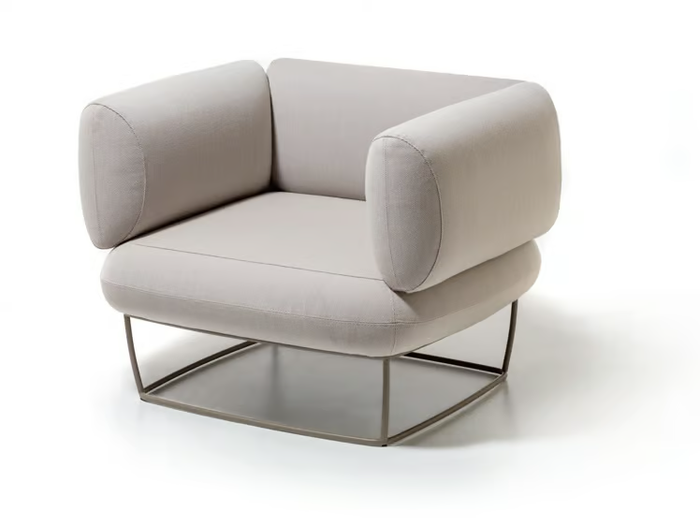 BERNARD - Fabric armchair with armrests _ La Cividina